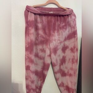 Tie Dye Pink And White Sweatpants